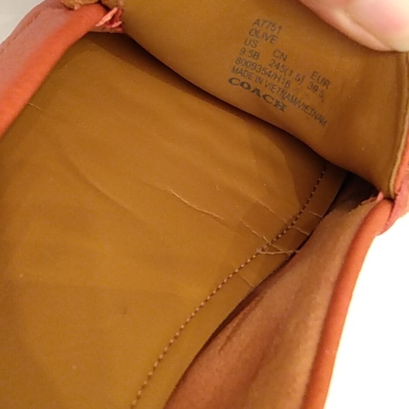 Coach Olive Loafers Pebble Grain Flats Slip On Shoes - Picture 8 of 13